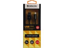 Defender 87808 Кабель USB 2.0 AM-- Lightning 1м, Black