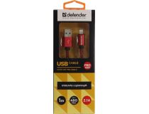Defender 87807 Кабель USB 2.0 AM-- Lightning 1м, Red