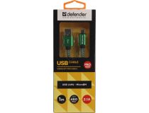 Defender 87804 Кабель USB 2.0 AM-- micro-B 1м, Green