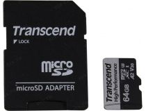 Transcend TS64GUSD330S microSDXC 64Gb UHS-I U3 V30 + microSD-- SD Adapter