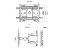 ONKRON M6L White Универсальное поворотное крепление (VESA200x100-600x400, 40-70 , 45.5кг)