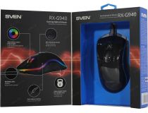 SVEN Gaming Optical Mouse RX-G940 Black  (RTL) USB 6btn+Roll
