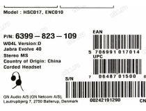 Наушники с микрофоном Jabra EVOLVE 40 MS Stereo (USB, с регулятором громкости) 6399-823-109 