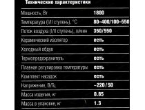 ЗУБР Профессионал ФТ-П1800 Термовоздуходувка (1800W, 350/550 л/мин, 80-400/100-550°С)