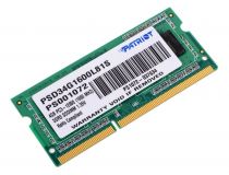 Patriot PSD34G1600L81S DDR3 SODIMM 4Gb  PC3-12800 CL11 (for NoteBook)