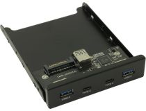 Exegate U3H-619 2xUSB3.0+2xUSB-C port Front Panel (крепление на лицевую панель корпуса 3.5 )