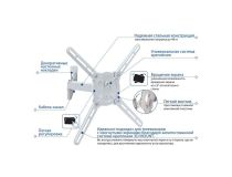 Kromax ATLANTIS-15 White Универсальное поворотное крепление (VESA75-400, 40кг)
