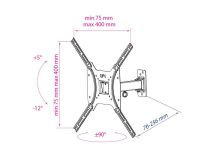 Kromax OPTIMA-403 Black Универсальное поворотное крепление (VESA75-400, 25кг)