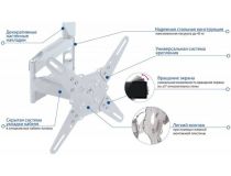 Kromax ATLANTIS-40 White Универсальное поворотное крепление (VESA75-400, 40кг)