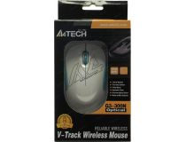 A4Tech V-Track Wireless Mouse G3-300N White+Blue (RTL) USB 3btn+Roll, беспроводная