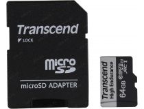 Transcend TS64GUSD350V microSDXC Memory Card 64Gb UHS-I U1 + microSD-- SD Adapter
