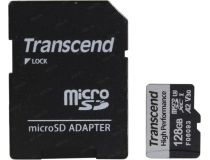 Transcend TS128GUSD330S microSDXC 128Gb UHS-I U3 V30 + microSD-- SD Adapter
