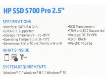 SSD 256 Gb SATA 6Gb/s HP S700 Pro  2AP98AA  2.5 3D TLC