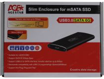 AgeStar 3UBMS2-Black (Внешний бокс для mSATA SSD, USB3.0)