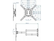 Kromax DIX-18W White, Универсальное поворотное крепление (VESA100-400, 40кг)