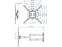 Kromax DIX-18W White, Универсальное поворотное крепление (VESA100-400, 40кг)