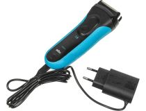 81607300 Бритва сетчатая Braun Series 3 3010S реж.эл.:3 питан.:элек.сеть/аккум. синий/черный