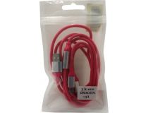 Smartbuy iK-312QBOMB nrose Кабель USB AM-- micro-B/USB-C/Lightning 1.2м