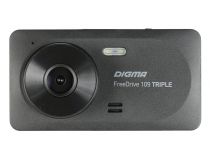 Digma FreeDrive 109 TRIPLE (3xCam, 1920х1080/2x640x480, 150°, LCD 3.2 IPS, G-sens, microSDHC, USB, мик, Li-Ion)