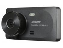 Digma FreeDrive 109 TRIPLE (3xCam, 1920х1080/2x640x480, 150°, LCD 3.2 IPS, G-sens, microSDHC, USB, мик, Li-Ion)