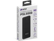 Внешний аккумулятор HIPER Power Bank PSL5000 Black  (USB 2.4A,5000mAh, Li-Pol)