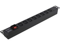 Exegate ServerPro PDU-19H808 Al-8С13-C14-SW EX280854RUS Блок силовых розеток 19 , чёрный 1U, 8xIEC-320-C13