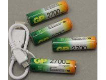 Зарядное уст-во GP GP270AAHC/CPB-2CR4 (NiMH, AA/AAA, питание от USB) +AAx4шт аккум.