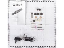 Bort BCT-72Li 91275479 Гравер аккумуляторный (5000-25000 об/мин, набор оснастки, подсветка, Li-Ion 1Ah)