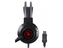 Наушники с микрофоном Bloody J437 Black (7.1, шнур 1.8м, USB, с регулятором громкости)