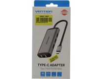 Vention CNCHB 3-Port USB3.0 Hub + USB-C + HDMI, UTP подкл. USB-C