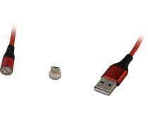 JETACCESS JA-DC28 1м Red Кабель USB 2.0 AM-- съёмный магнитный USB micro-B 1м