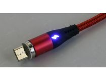 JETACCESS JA-DC28 1м Red Кабель USB 2.0 AM-- съёмный магнитный USB micro-B 1м