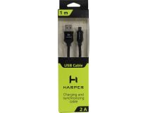 HARPER BRCH-310 Black Кабель USB AM-- micro-B 1м