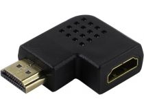 Переходник HDMI 19F - HDMI 19M, Г-образный плоский 90° правый