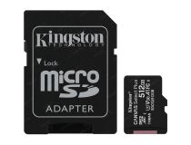 Kingston SDCS2/512GB microSDXC Memory Card 512Gb A1 V30 UHS-I U3 + microSD-- SD Adapter