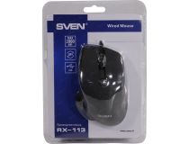 SVEN Mouse RX-113 Black  (RTL) USB 6btn+Roll