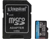 Kingston SDCG3/256GB microSDXC Memory Card 256Gb A2 V30 UHS-IU3 Class10 + microSD-- SD Adapter