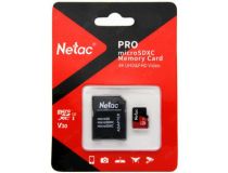 Netac NT02P500PRO-512G-R microSDXC Memory Card 512Gb A1 V30 UHS-I U1 + microSD-- SD Adapter