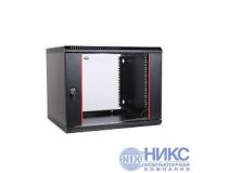 ЦМО ШРН-Э-9.500-9005 Шкаф телекоммуникационный настенный разборный, чёрный 9U 600х520, дверь стекло