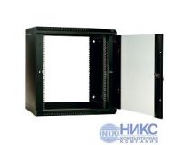 ЦМО ШРН-Э-15.350-9005 Шкаф 19 настенный, чёрный 15U 600*350, дверь стекло