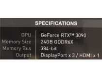 24Gb PCI-E GDDR6X MSI RTX 3090 VENTUS 3X 24G OC (RTL) HDMI+3xDP GeForce RTX3090 