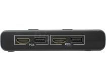 Orient HS41 4-port HDMI KVM Switch (клавиатураUSB+мышьUSB+HDMI, проводной ПДУ)