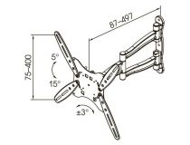 Kromax TECHNO-5 Dark Grey Универсальное поворотное крепление (VESA75-400, 35кг)