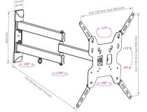 Kromax OPTIMA-408 Black Наклонно-поворотный кронштейн (VESA100-400, 22-65 , 30кг)