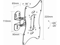 Аксессуар для ТВ WALL MOUNT-201 BLACK 10006 ARM MEDIA