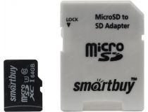 SmartBuy SB64GBSDCL10U3L-01 microSDXC 64Gb UHS-I U3 + microSD-- SD Adapter
