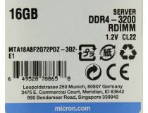 MICRON MTA18ASF2G72PDZ-3G2E1 DDR4 RDIMM 16Gb  PC4-25600  CL22 ECC Registered