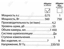 Bort Alligator 93410754 Измельчитель пищевых отходов (560Вт, 4.2 кг/мин., 55 дБ, 1.45л)