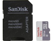 SanDisk Ultra SDSQUNR-032G-GN3MA microSDHC Memory Card 32Gb UHS-I U1 + microSD-- SD Adapter
