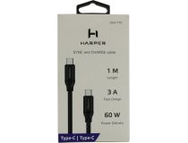HARPER SCH-770 Black Кабель USB2.0-C M -- USB2.0-C M 1м